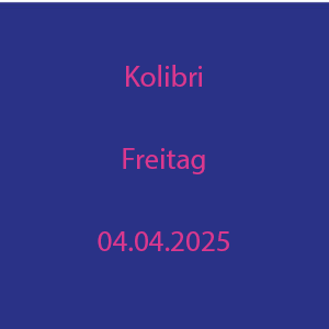 Kolibri 2025 Freitag